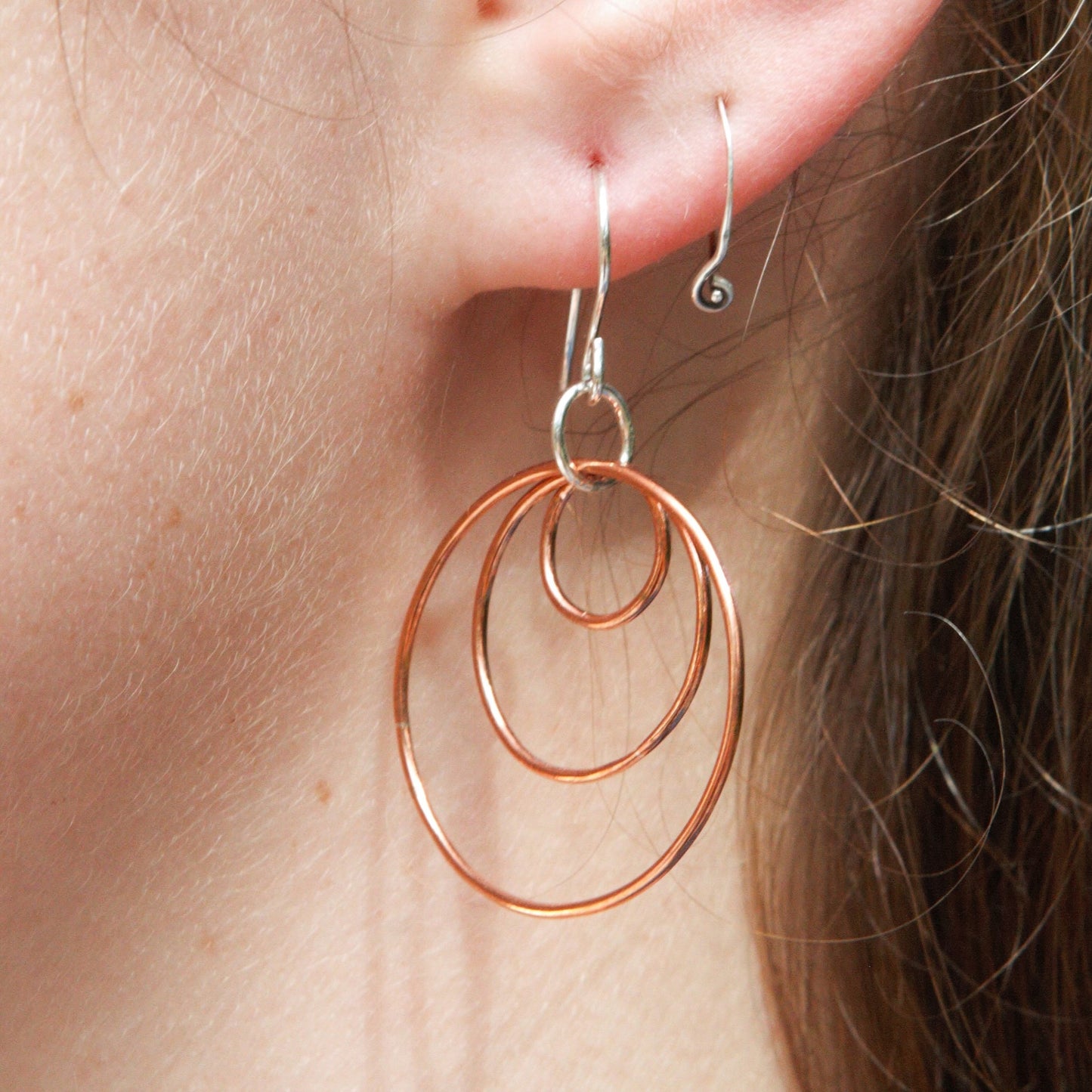 Copper Multiple Hoop Earrings