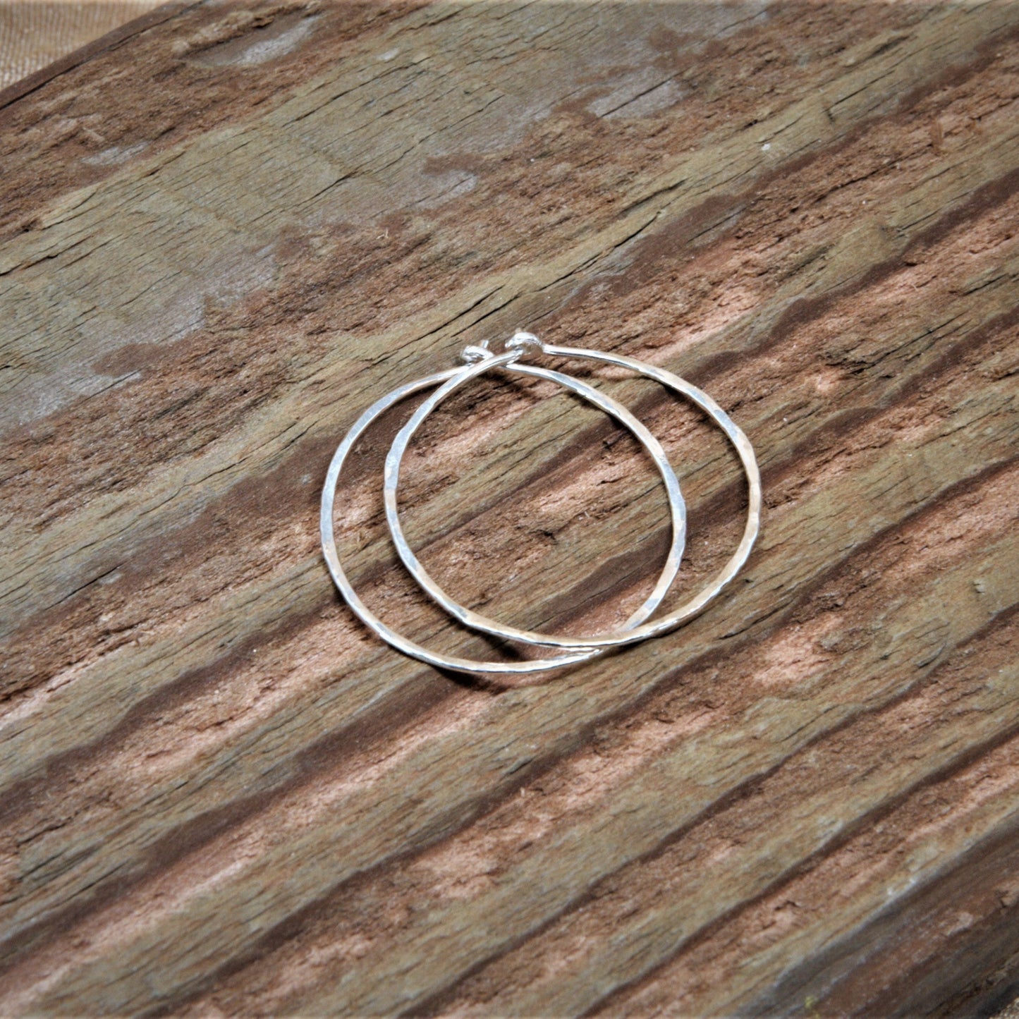 1.125 inch sterling silver hoops