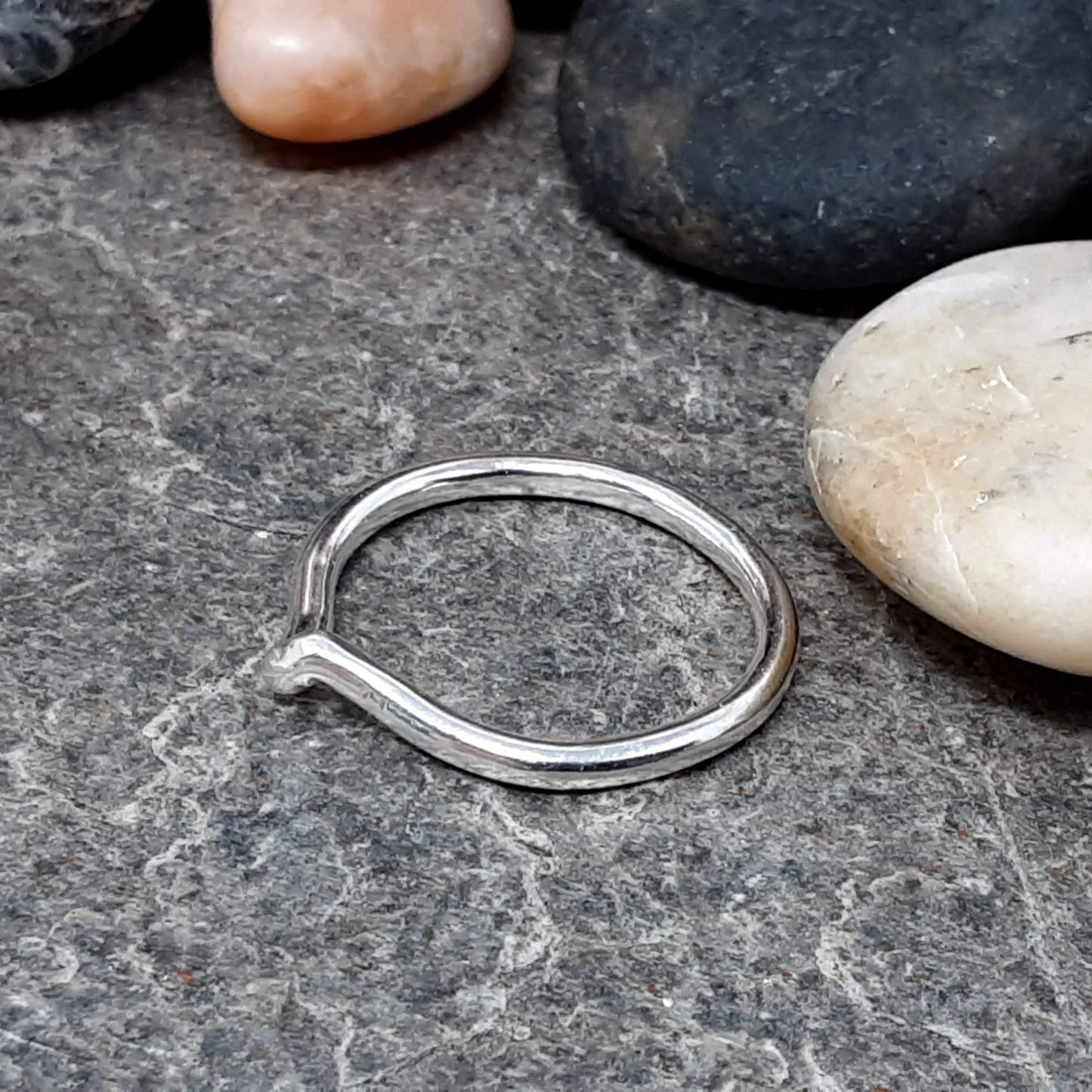 12 gauge forged sterling silver single twist ring