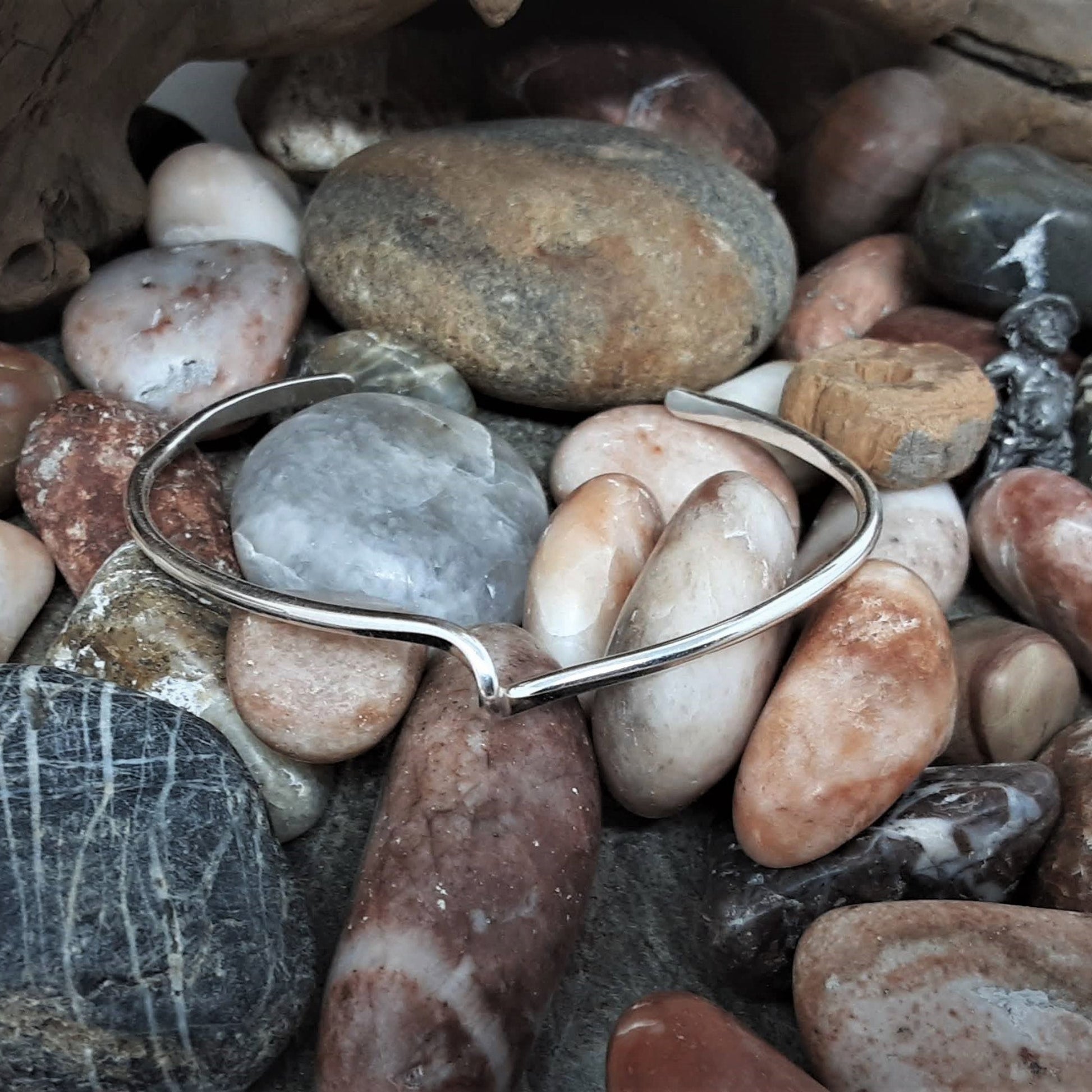 sterling silver forged twist bracelet