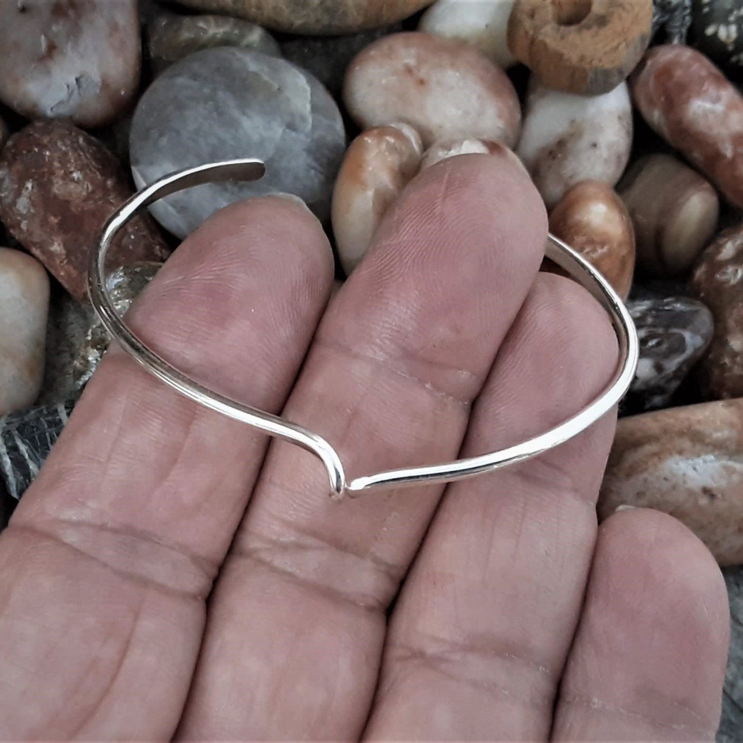 sterling silver forged twist bracelet