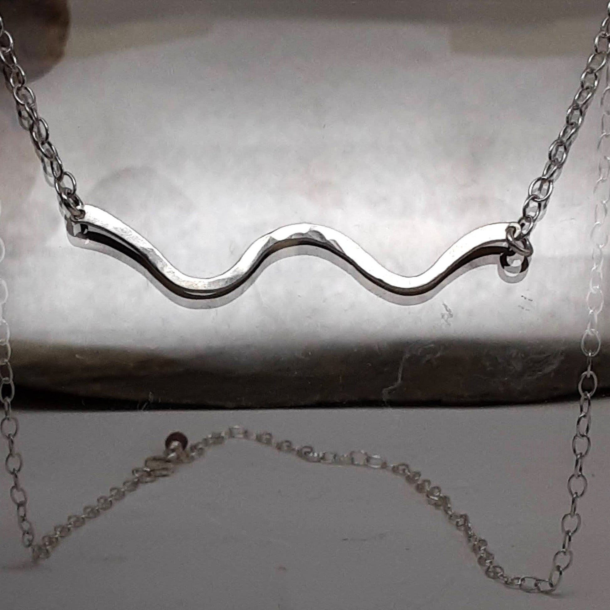 Sterling Silver Wave Necklace