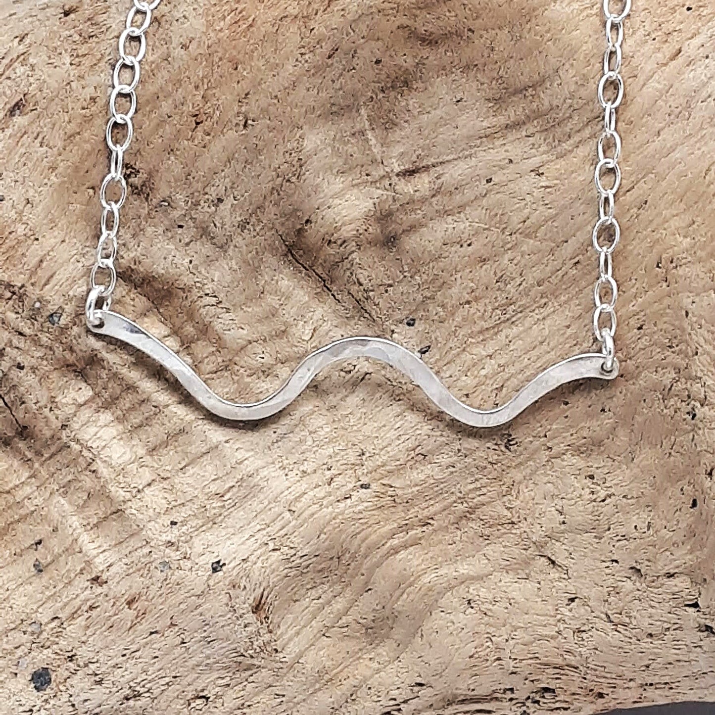 Sterling Silver Wave (2λ) Necklace