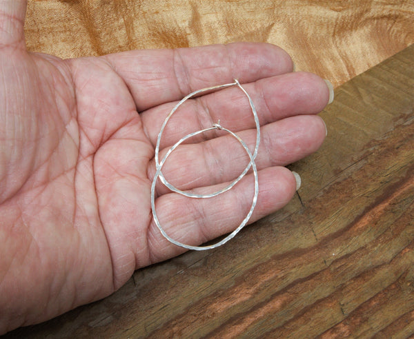 2 inch sterling silver hoops