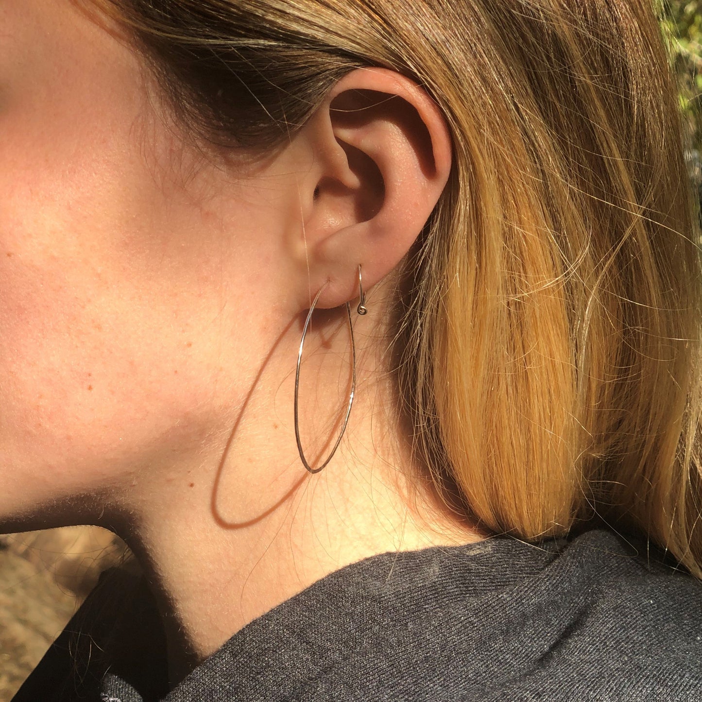 2 inch sterling silver hoops