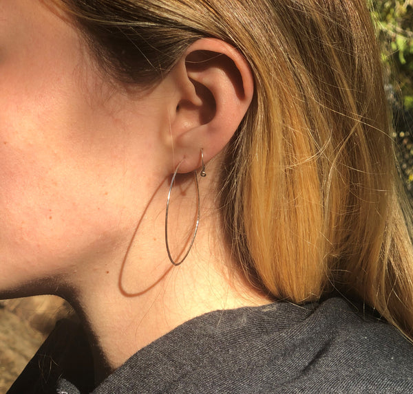 2 inch sterling silver hoops