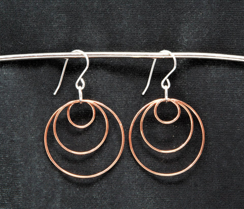 Copper Multiple Hoop Earrings