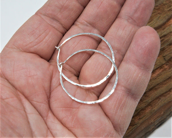 Sterling Silver 1 inch Endless Hoop Earrings