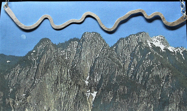 Sterling Silver Mountain Necklace of Mount Si, Cascade Mountains, Washington, U.S.A